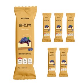 솔직단백 오리지널 블루베리치즈케이크 단백질바, 6개, 45g