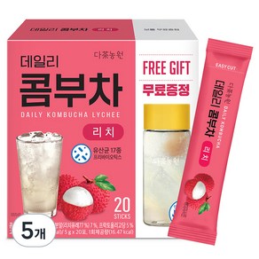 다농원 데일리 콤부차 리치, 5g, 20개입, 5개