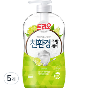 트리오 베이킹소다 담은 친환경 주방세제 라임향, 680ml, 5개