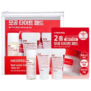 메디필 레드 락토 콜라겐 트라이얼 키트 클렌징 오일 20ml + 클리어 품 15ml + 토너 패드 5p + 크림 15g + 지퍼백 세트, 1세트