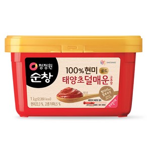 청정원순창 100% 현미 태양초 덜매운 고추장 골드, 1kg, 1개