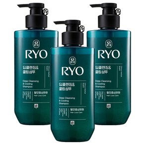 려 청아 딥클렌징 앤 쿨링 샴푸, 480ml, 3개