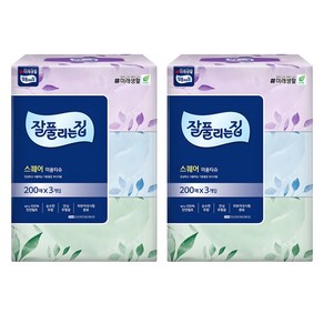 잘풀리는집 스퀘어 미용티슈, 200매, 6개