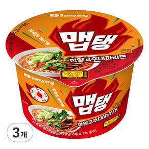 맵탱 큰컵 청양고추 대파라면 110g, 3개