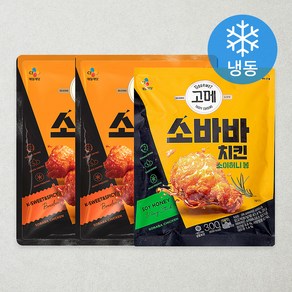 고메 소바바 치킨 양념 순살 375G 2P + 소이허니 봉 300g (냉동), 1세트