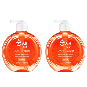 순샘 구연산 자몽향 주방세제 본품, 500ml, 2개