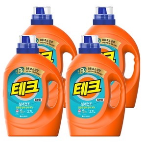 [비건라이프] 테크 실내건조 세탁세제 일반용 본품, 2.7L, 4개