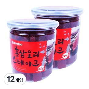 뉴트리오 스테이크 반려견 간식, 홍삼 + 오리 혼합맛, 300g, 12개