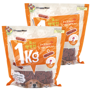 도기맨 강아지 1키로 져키 치킨, 닭고기맛, 1kg, 2개