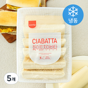 삼립 화이트 치아바타 6개입 (냉동), 420g, 5개