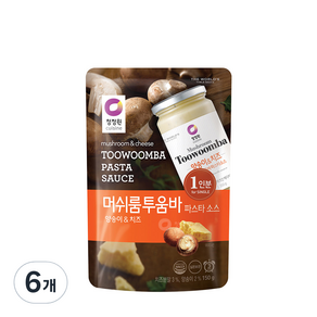 청정원 싱글 파우치 머쉬룸 투움바 파스타 소스, 150g, 6개