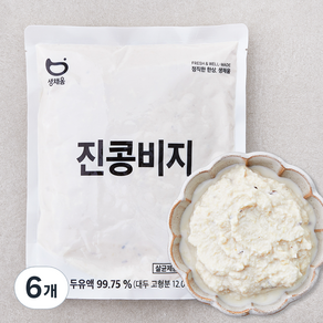 생채움 진콩비지, 1kg, 6개