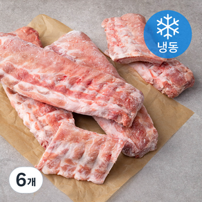 국제식품 스페인산 돈등갈비 구이용 원물 (냉동), 1kg, 6개