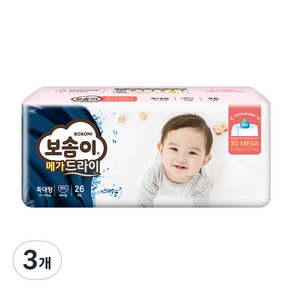 보솜이 메가드라이 팬티형 기저귀 여아용, 특대형(XL), 78매