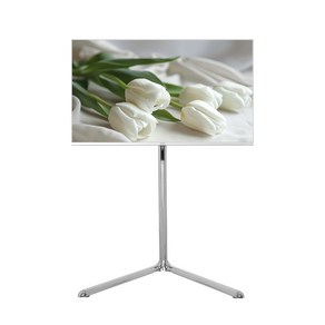 더함 이젤형 벽밀착 브이라인 TV 스탠드 거치대 크롬 실버 600 x 400 mm, ESV-241L-C, 1개