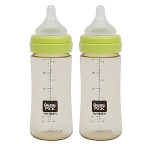 베베픽 PPSU 젖병 250ml 트윈팩, M(3~6개월), 그린, 1개