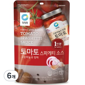 청정원 토마토 스파게티 소스 구운마늘과 양파, 170g, 6개