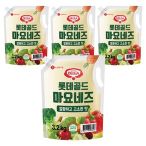 델가 롯데웰푸드 골드 마요네즈 스파우트 파우치, 3.2kg, 4개