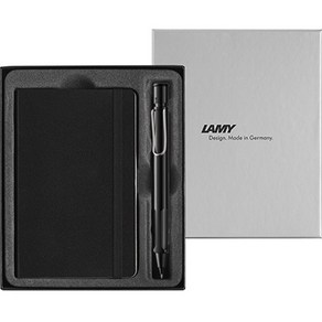 LAMY 사파리 샤프 + 노트 기프트 세트, 샤이니블랙, 1세트