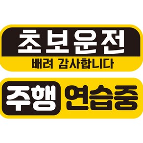 제제데코 초보운전 자동차 탈부착 자석 고휘도 반사 스티커 시트지 미디엄 E230 EC001 + EC038 세트