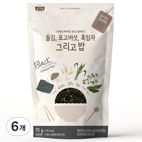 생그랑 돌김 표고버섯 흑임자 그리고밥 후리가케, 70g, 6개