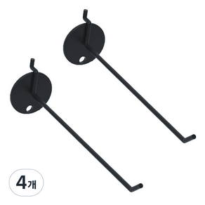 마켓감성 타공판 오피스 후크 L, 블랙, 4개