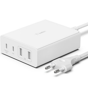 벨킨 부스트업 프로 108W 멀티 4포트 USB C PD GaN 고속 충전기 WCH010k, 화이트, 1개