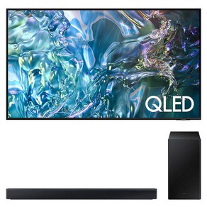 삼성전자 4K UHD QLED 스마트 TV + 사운드바 세트, 163cm(65인치), KQ65QD67AFXKR, 벽걸이형 X HW-C450 (사운드바), 방문설치