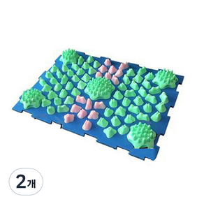 발 지압 매트 L, 그린 + 블루 + 핑크, 2개