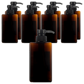 샴푸 바디클렌저 펌프 욕실 공병 용기 450ml, 갈색(용기), 9개