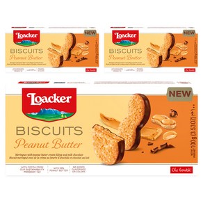 로아커 비스킷 피넛 버터, 100g, 3개