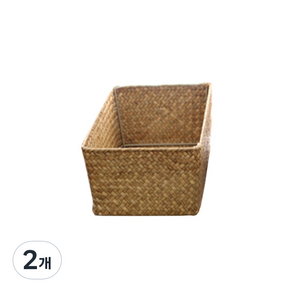 내일의공간 작은 직사각 라탄 바구니 L 30 x 16 x 10 cm, 네츄럴, 2개