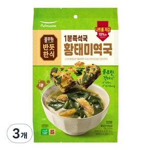 풀무원 1분즉석국 황태미역국, 30g, 3개