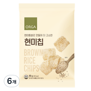 올가홀푸드 현미칩, 80g, 6개