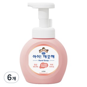 아이깨끗해 항균 폼 핸드솝 복숭아향, 250ml, 6개