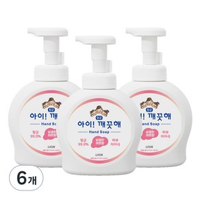 아이깨끗해 핸드워시 용기형 상큼한 레몬향, 490ml, 6개