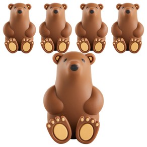 인뮤즈 북극곰 실리콘 칫솔걸이, 커피브라운, 5개