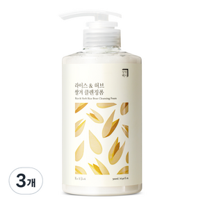 살림백서 라이스 앤 허브 쌀겨 클렌징폼, 500ml, 3개