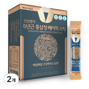 개성고려삼인 진삼명가 6년근 홍삼정 베이직 홍삼 스틱 30p, 300g, 2개