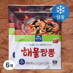 면사랑 해물짬뽕 팩면 (냉동), 363g, 6개