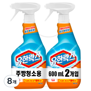 유한락스 주방청소용 세제, 600ml, 8개