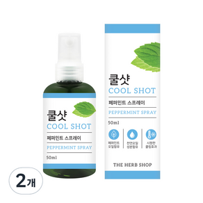 더허브샵 쿨샷 페퍼민트 스프레이, 50ml, 2개