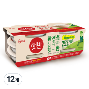 햇반 환경을 생각한 백미밥, 210g, 12개