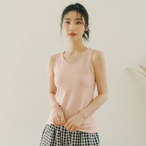 파란 여성용 데일리 면 스판 나시 3p