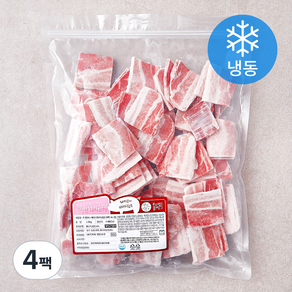 푸드랩플러스 스페인산 간편구이 삼겹살 지퍼백 (냉동), 1kg, 4팩