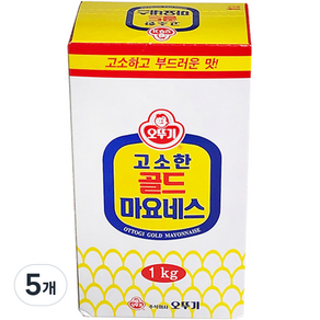 오뚜기 고소한 골드 마요네즈, 1kg, 5개