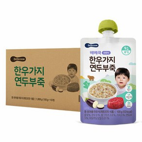 베베쿡 한우 가지 연두부죽 실온이유식 후기 100g, 10개, 한우 + 가지 + 연두부 혼합맛