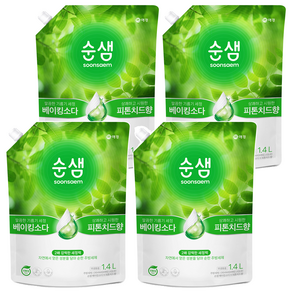 순샘 베이킹소다 피톤치드향 리필 세제, 1.4L, 4개