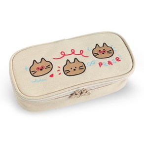 아이코닉 두들 대용량 펜파우치, 01 Ceam beige, 1개
