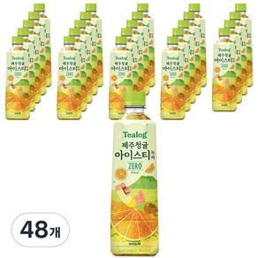 티로그 제주청귤 아이스티 녹차 제로, 500ml, 48개